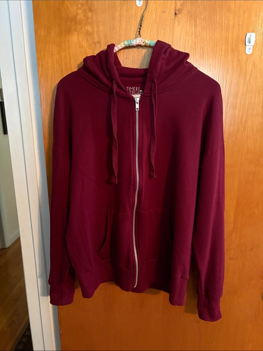 Time and Tru women’s Maroon Full-Zip Hoodie